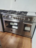 bertazzoni gas stove with double ovens openbox 