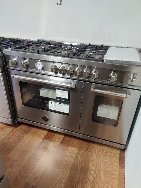 bertazzoni gas stove with double ovens openbox 